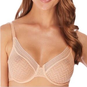 Wacoal Aphrodite beige underwire seamless mesh t shirt bra 32 C
